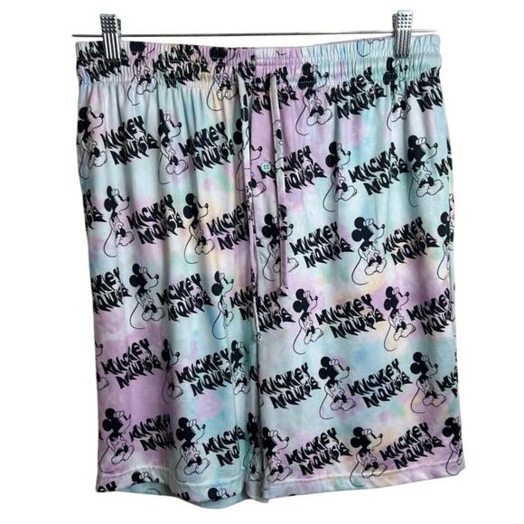 Disney Mickey Mouse Pastel Tie-Dye Lounge Shorts, Mens Large - Picture 1 of 9